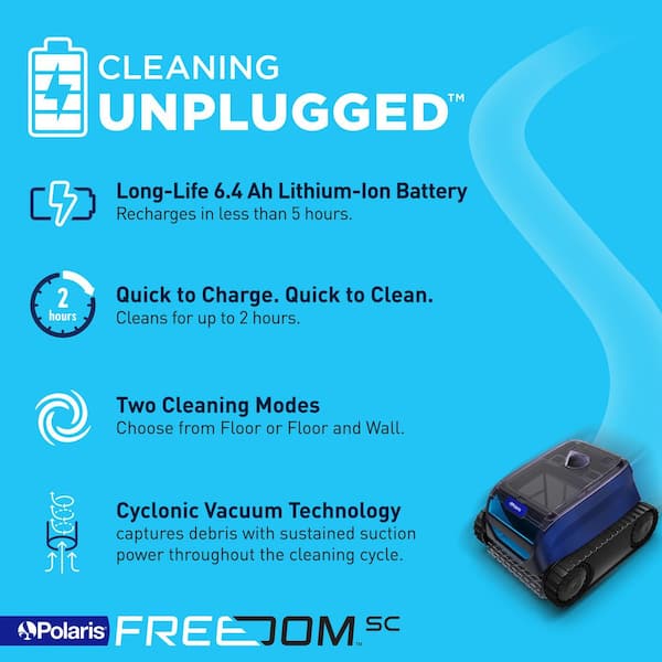 Freedomsc Cordless Robotic Pool Vacuum for Multiple Surfaces