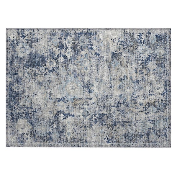 Chantille Machine Washable Indoor/Outdoor Abstract ACN3116 Navy 3 ft. x 4 ft. Area Rug