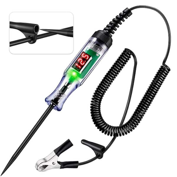 Automotive Test Light 3-48V LED Digital Voltage Display Circuit Tester with Voltmeter Dual Color Polarity Indicator