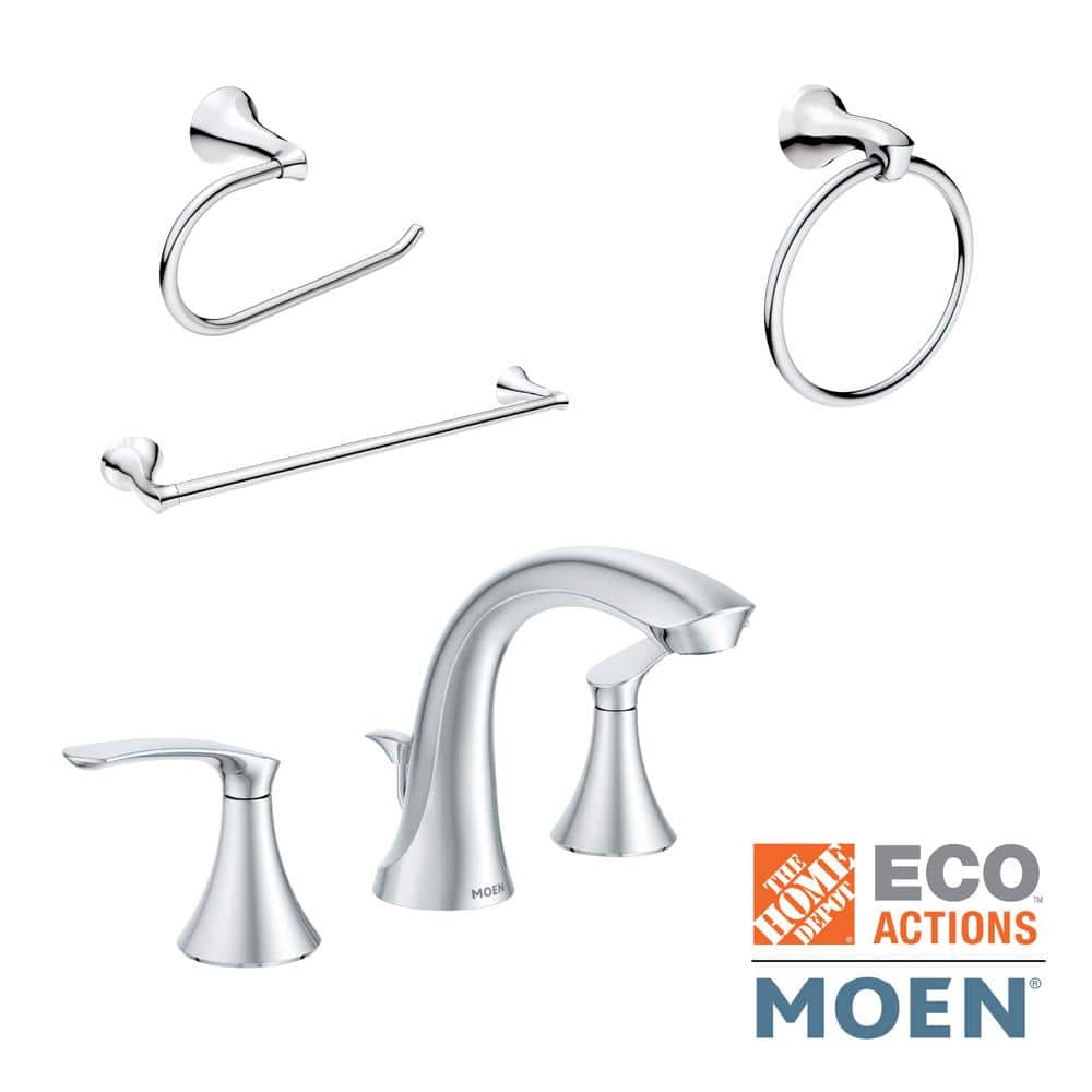 MOEN Darcy 8 in. Widespread 2Handle Bathroom Faucet Kit with 3Piece