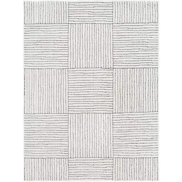 Galey Alix x Livabliss Architect I Modern Geometric Area Rug, 9'2 in. x 12' (9' x 12'), Ivory/Black