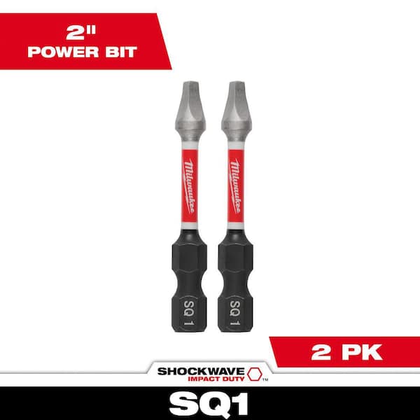SHOCKWAVE Impact Duty 2 in. Square #1 Alloy Steel Screw Driver Bit (2-Pack)