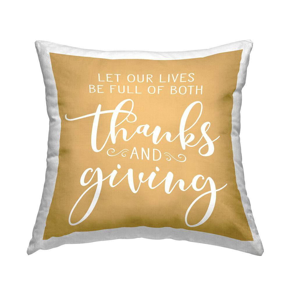 Seasonal Thanksgiving Autumn Gratitude Calligraphy Yellow Print Polyester 18in. X 18in. Throw Pillow price history on PriceWatchPro