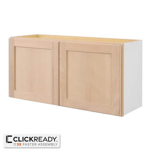 36 in. W x 12 in. D x 18 in. H Ready to Assemble Wall Bridge Kitchen Cabinet in Unfinished with CLICKREADY Technology