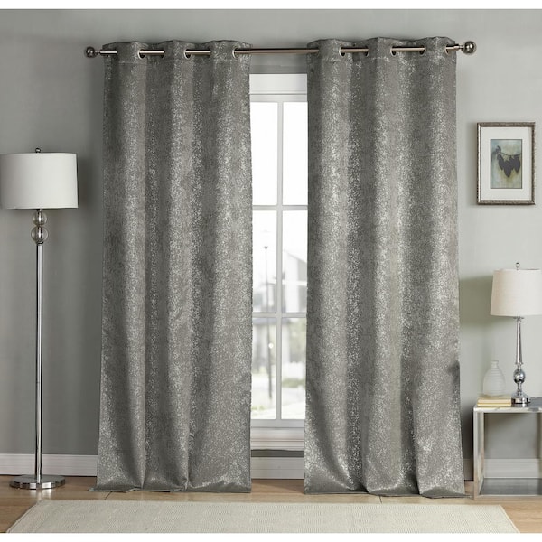 Kensie　in.　Home　13454D=12+　Curtain　Grommet　x　MADDIE　Blackout　Grey　The　84　Thermal　W　L　38　in.　Depot