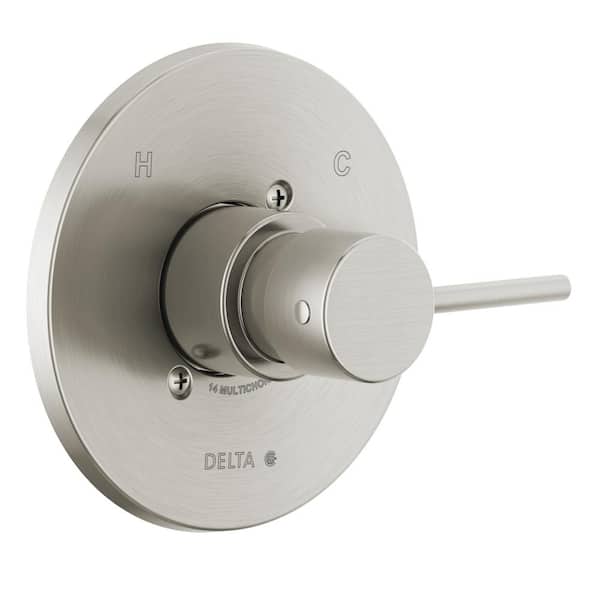 Delta Modern Cylindrical 1-Handle Wall Mount Valve Trim Kit in Stainless (Valve Not Included)