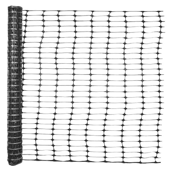 4 ft. x 100 ft. Black Outdoor Safety Fence, Plastic Fencing Roll for Construction Fencing Pet Fencing and Event Fencing