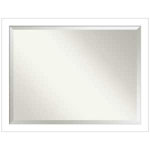 Wedge White 44 in. H x 34 in. W Framed Wall Mirror