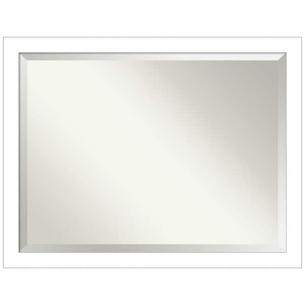 Amanti Art Wedge White 44 in. H x 34 in. W Framed Wall Mirror