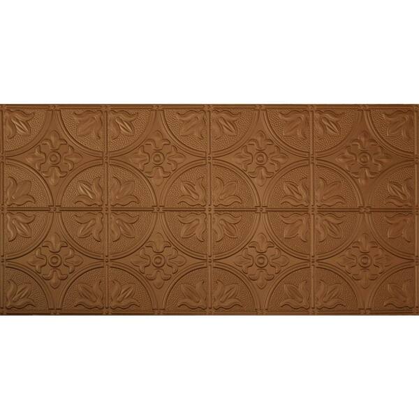 Global Specialty Products Dimensions Faux 24 in. x 48 in. Aged Copper Tin Style Decorative Ceiling and Wall Tile