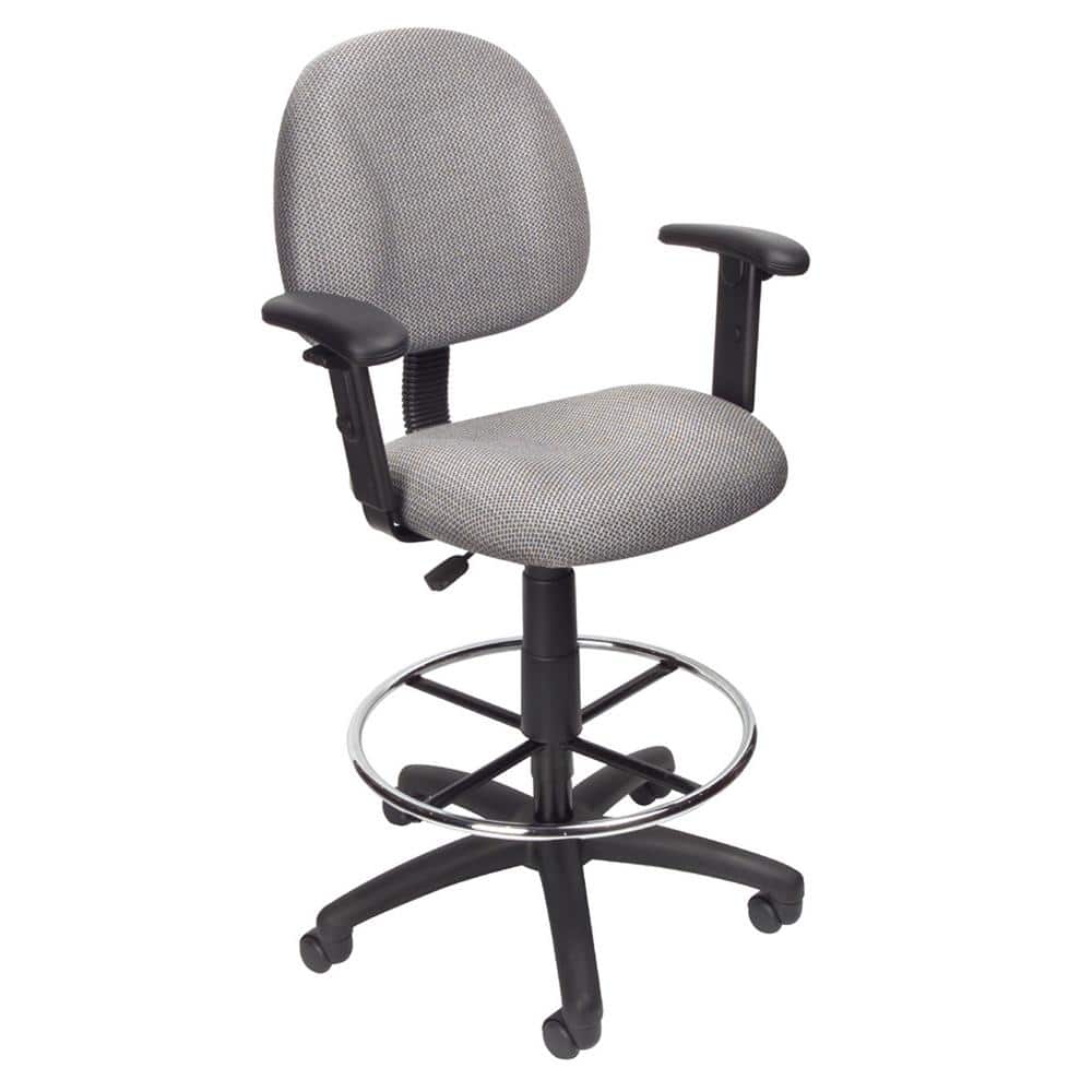 Grey Adjustable Arm Drafting Stool