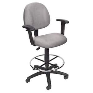 Grey Adjustable Arm Drafting Stool