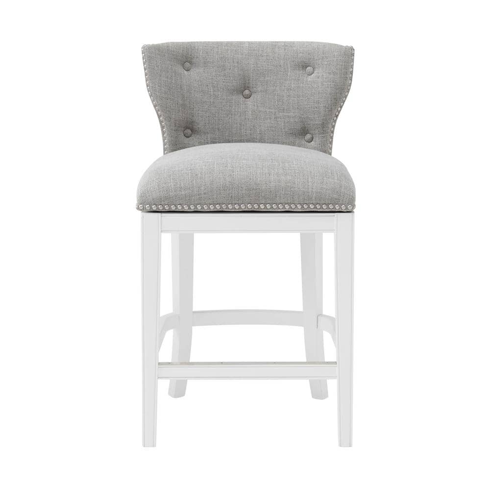 Miranda White Wood Swivel Counter Height Barstool