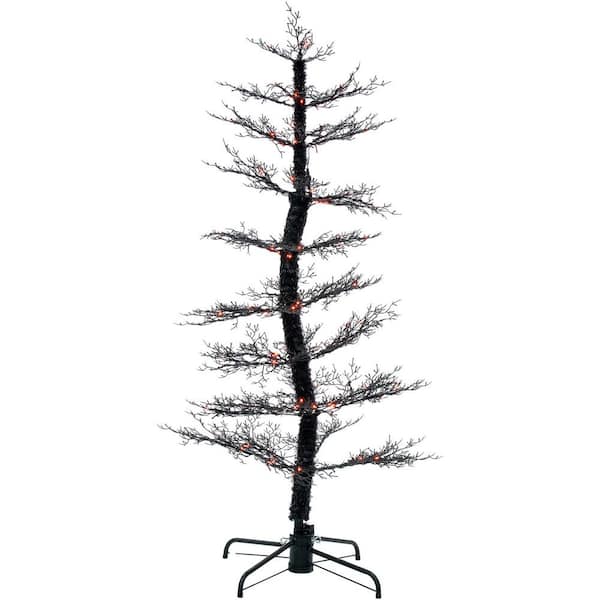 Haunted Hill Farm 5-ft. Dancing Halloween Tree with Orange LED Lights and Sound Halloween Prop