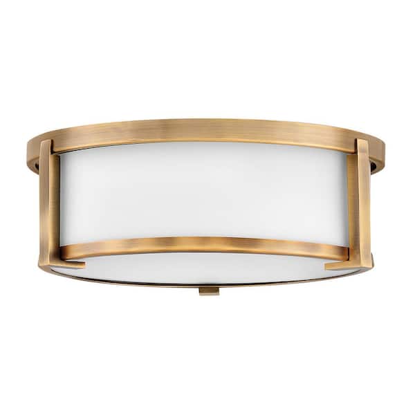 Lowell 13.25 in. 2-Light Brushed Bronze Flush Mount