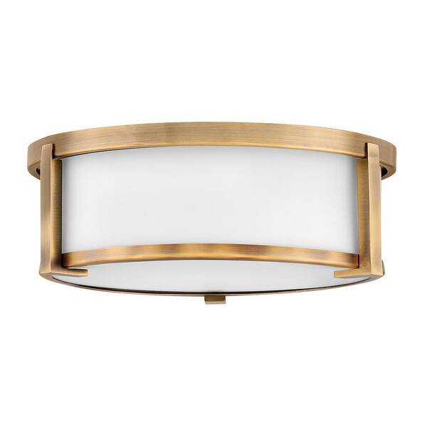 Lowell 13.25 in. 2-Light Brushed Bronze Flush Mount