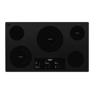 36 in. Radiant Electric Cooktop in Black with 5 Elements Including Warm Zone Element