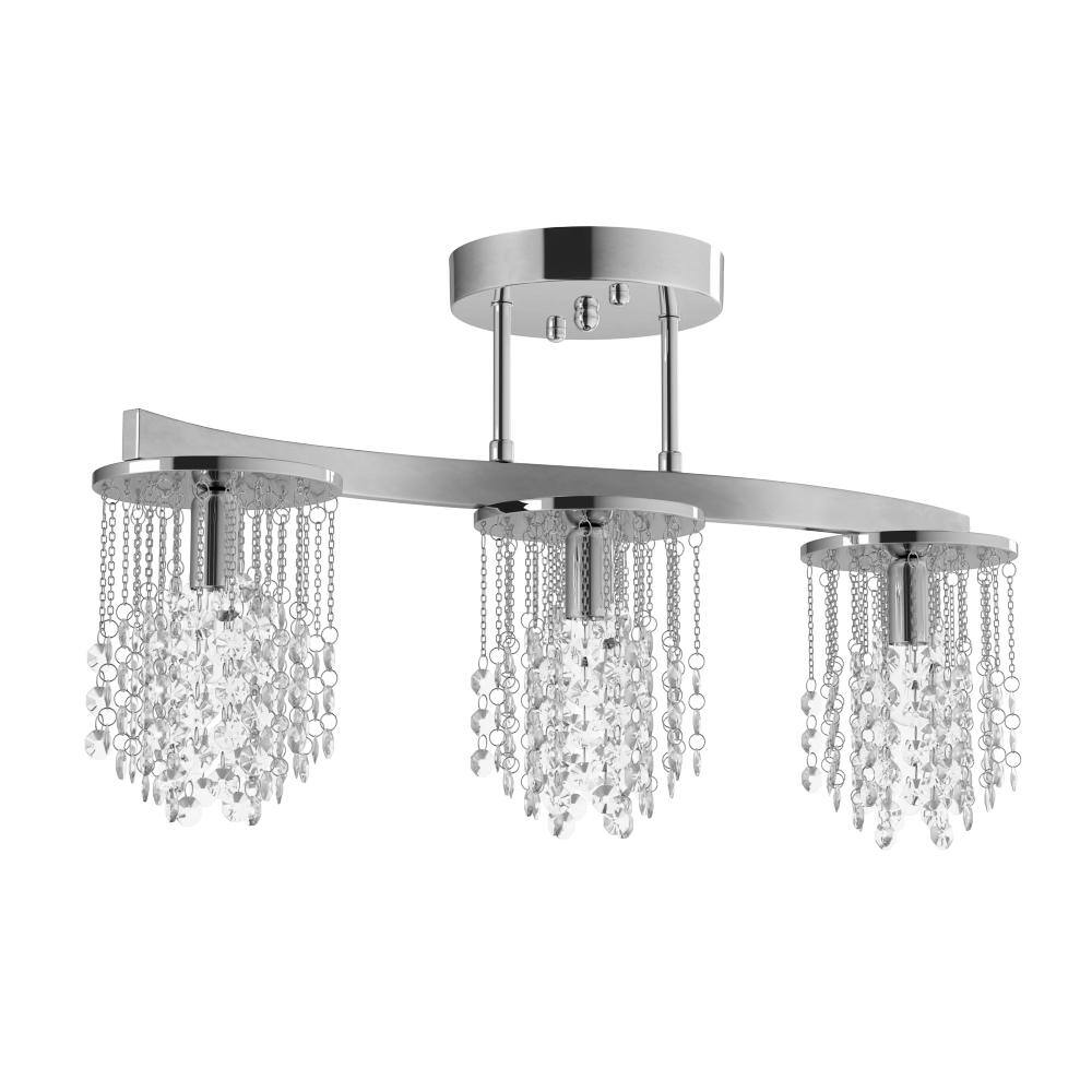 Clee 3-Light Chrome 20-Inch Crystal Chandelier