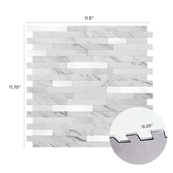 Tic Tac Tiles - Premium Anti-Mold Peel and Stick Wall Tile Backsplash in 12