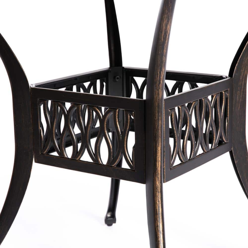 Bronze Cast Aluminum 4-Person Outdoor Bistro Dining Set