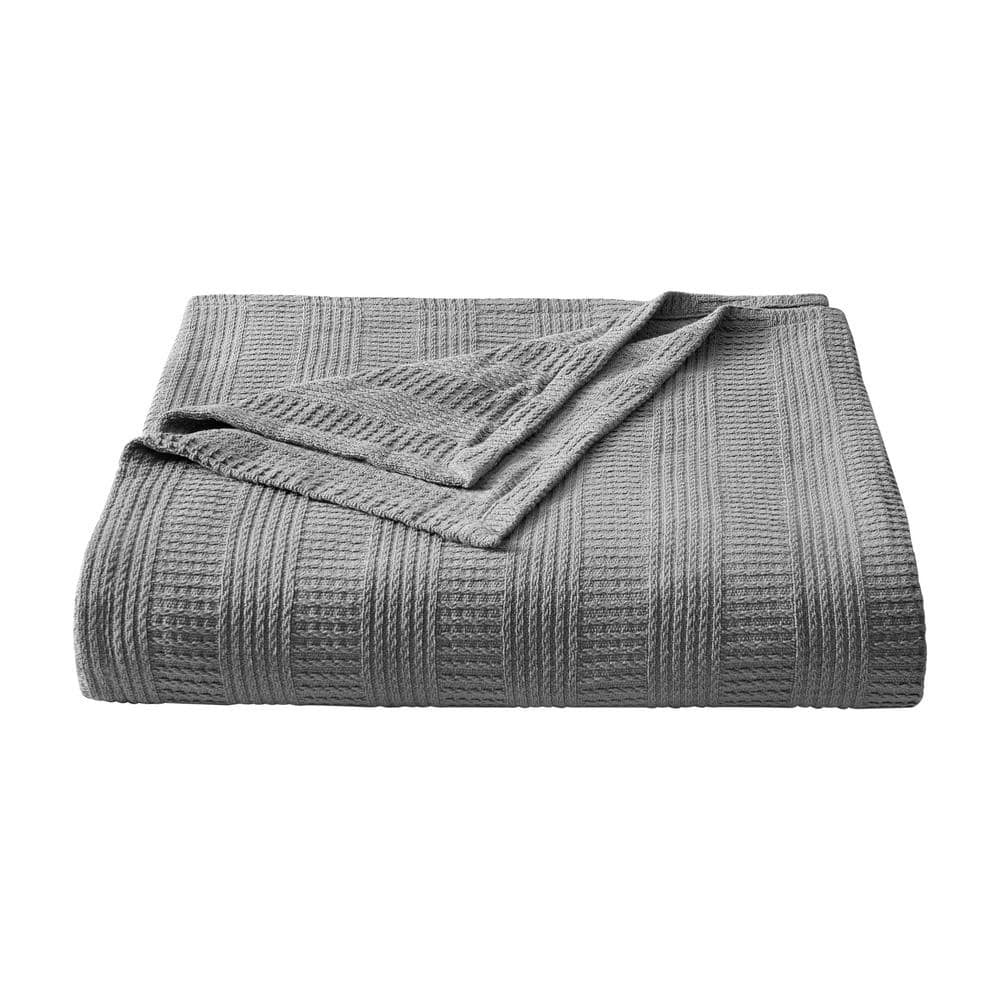 King Gray Woven Cotton Machine Washable Blanket