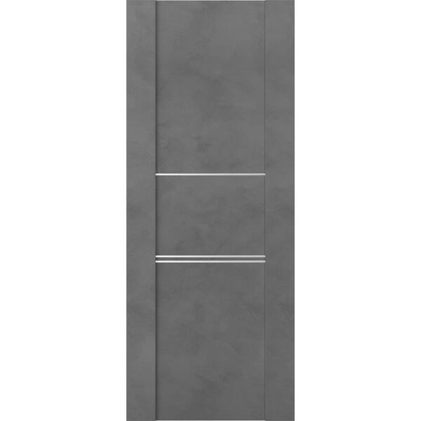 Belldinni Vona 30 in. W x 80 in. H x 1-3/4 in. D 1-Panel Solid Core Dark Urban Prefinished Wood Interior Door Slab
