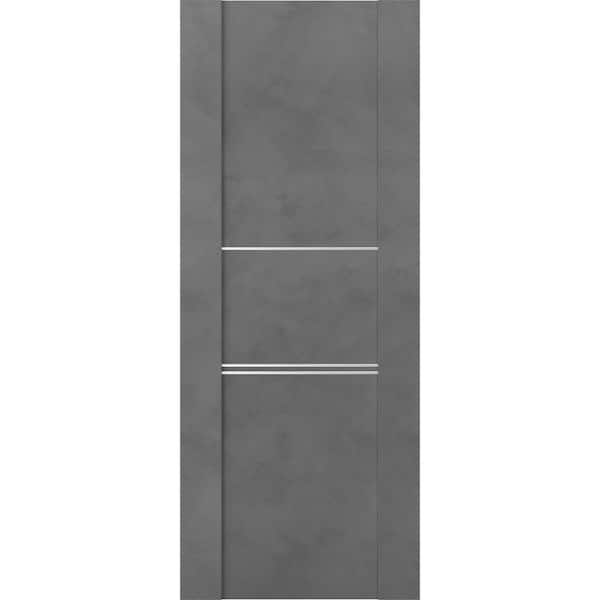 Belldinni Vona 32 in. W x 80 in. H x 1-3/4 in. D 1-Panel Solid Core Dark Urban Prefinished Wood Interior Door Slab