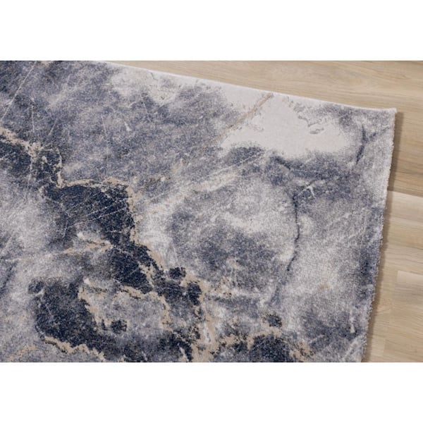 Sylvaris Collections 7 ft. x 10 ft. Blue Organic Indoor Area Rug