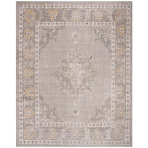 Montage Gray/Gold 9 ft. x 12 ft. Border Indoor/Outdoor Patio  Area Rug