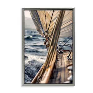 Amidst The Blurring Sea by LSR Design Studio Gray Floater Frame Typography Graphic Art Print 31 in. x 21 in.