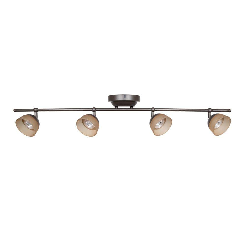 Llave Gorrión Completo Hampton Bay Madison 3 ft. 4 Light Rubbed Bronze LED Fixed Track with 400 LM/Head  1000027274 MADF4400L30RB - The Home Depot
