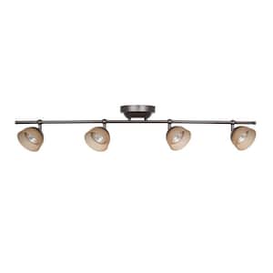 Madison 3 ft. 4 Light Rubbed Bronze LED Fixed Track with 400 LM/Head 1000027274