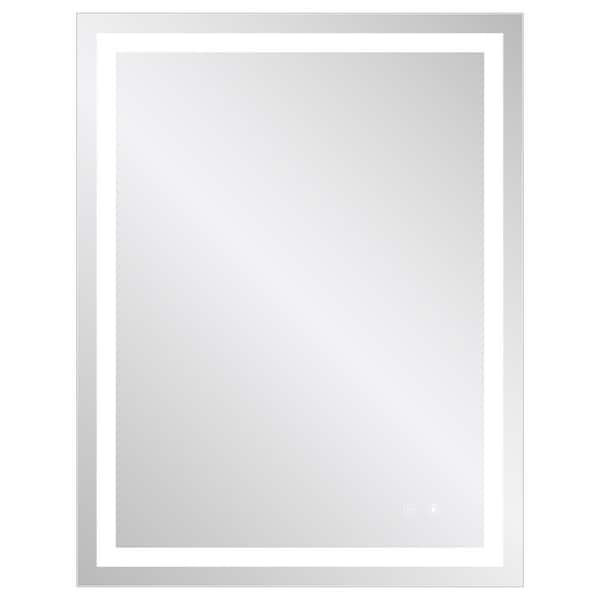 VENETIO Vally 28 in. W x 36 in. H Rectangular Frameless Anti-Fog LED Wall Bathroom Vanity Mirror
