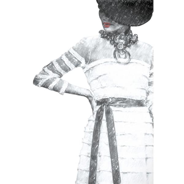 VENICE BEACH Collections Paris Beauty in Charcoal by Grotto Studios 1 Piece Unframed Graphic Print Abstract Poster Art Print 24 in. x 36 in.