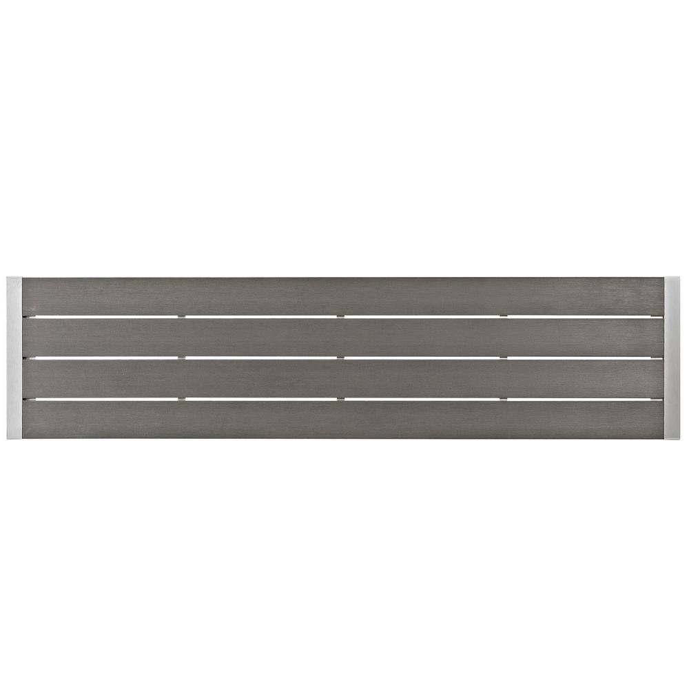 Sleek Minimalist Industrial Silver Gray Aluminum Outdoor Bench