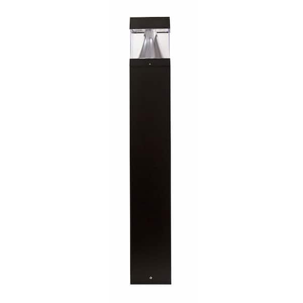 Square 203BC Line-Voltage Black Aluminum 3000 Lumen Hardwired Bollard Light with Tunable CCT and Switchable Wattage