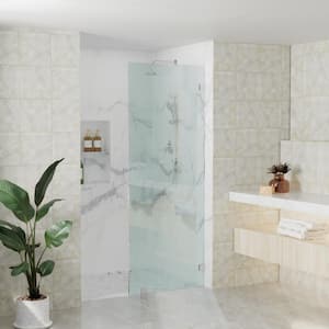 Nirvana 45 in. W x 76 in. H Frameless Fixed Panel Shower Door in Chrome without Handle 3/8 in. Clear Glass (10mm)