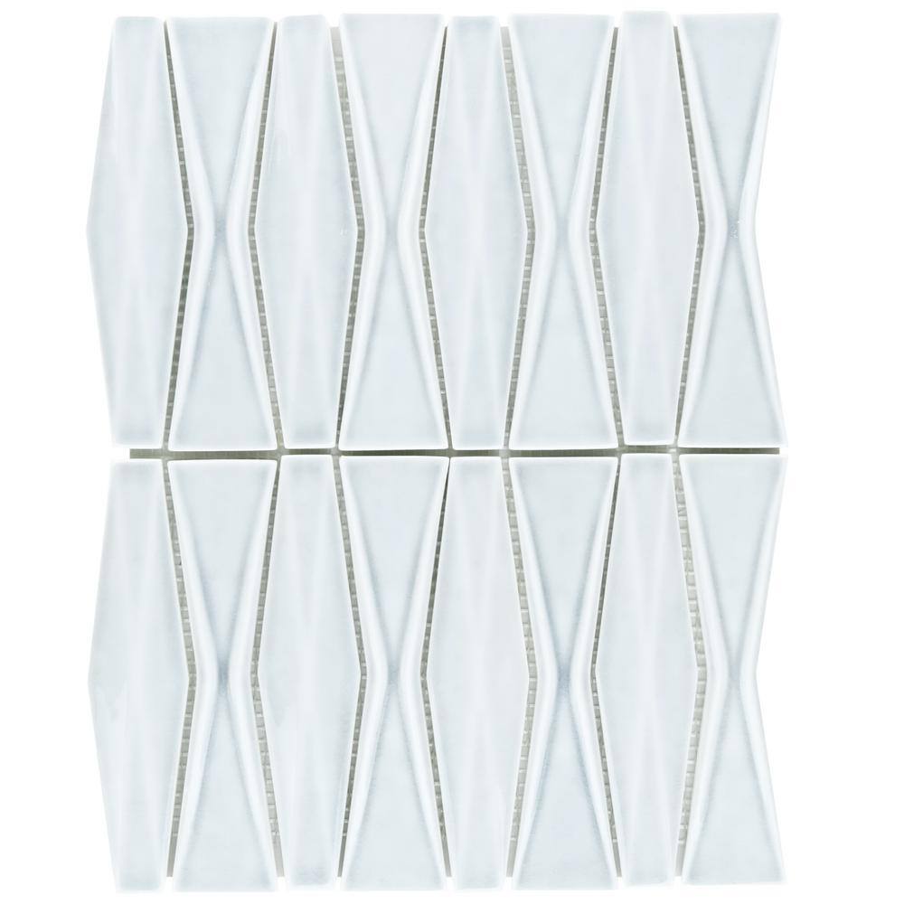 Arctic Blue 2x8 Crackled Glossy Glass Mosaic Tile