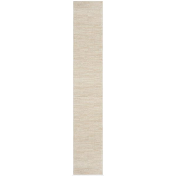 Nourison Essentials 2 ft. x 18 ft. Ivory Beige Solid Contemporary ...