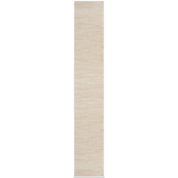 Essentials 2 ft. x 18 ft. Ivory Beige Solid Contemporary Kitchen Runner Indoor/Outdoor Area Rug