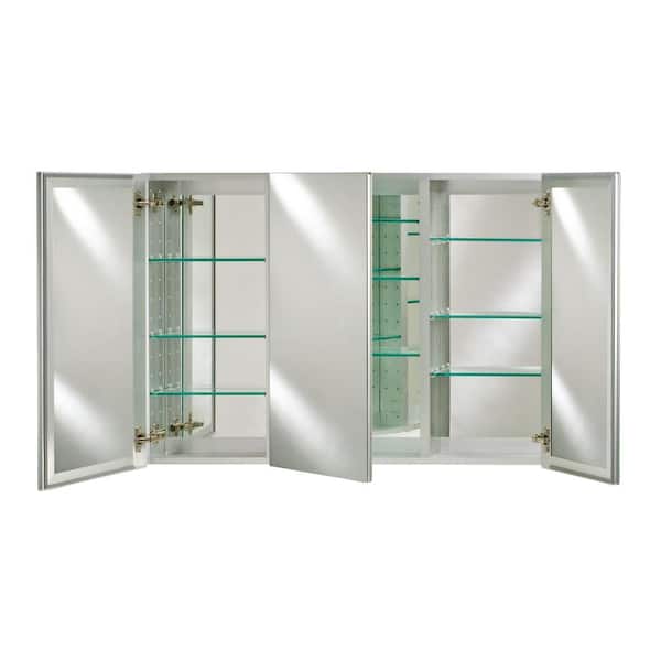 Afina Broadway 36 in. x 30 in. Recessed or Optional Surface 3-Door Medicine Cabinet Mount Kit W/ perimeter Bevel Mirror Door