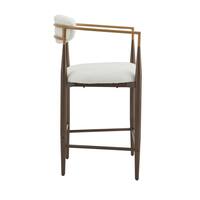 CHRISTOPHER KNIGHT HOME Boise 37.25 in. Beige Low Back Wood and Metal Frame Counter Bar Stool (Set of 2) Extra Tall, Coffee Gold and Gold 120584