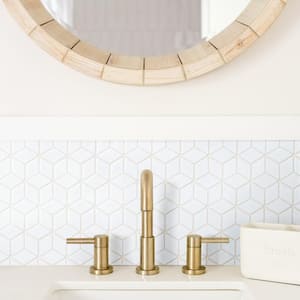 Hudson Rhombus Glossy White 10-1/4 in. x 11-3/4 in. Porcelain Mosaic Tile (8.6 sq. ft./Case)