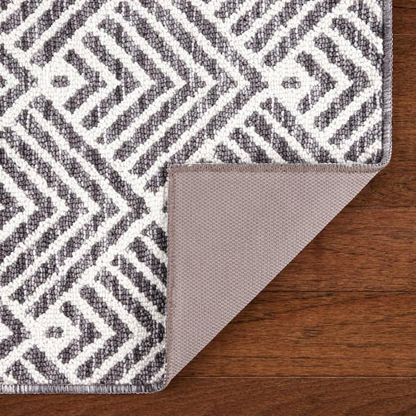 MARTHA STEWART Miles Modern Diamond Grey 19.6 in. x 32 in. Anti Fatigue  Kitchen Mat 2-OLAMDI-451 - The Home Depot