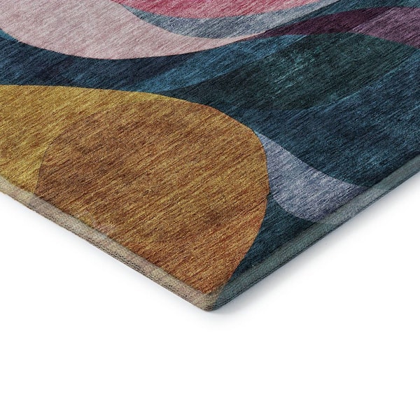 Mayfield Premium Machine Washable Abstract AMF1121 Green 5 ft. x 7 ft. 6 in. Area Rug