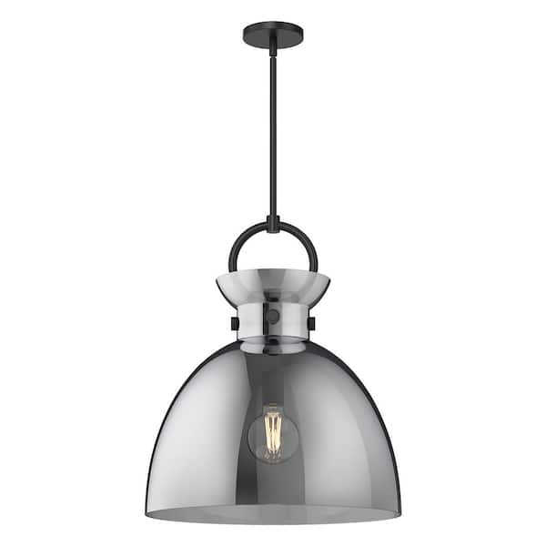 ALORA MOOD Waldo 18 in. 1 Light 60-Watt Matte Black/Smoked Pendant Light