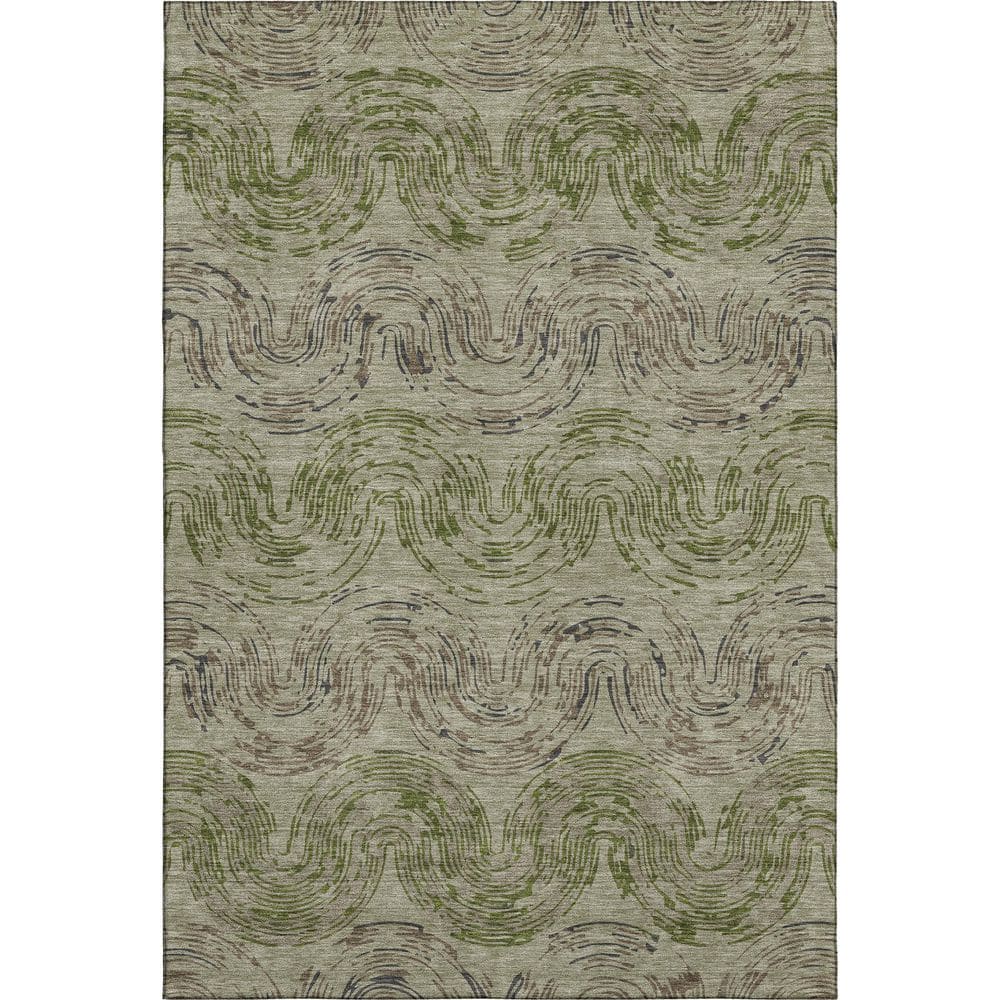 Mayfield Premium Machine Washable Abstract AMF2461 Sage 5 ft. x 7 ft. 6 in. Area Rug price history on PriceWatchPro