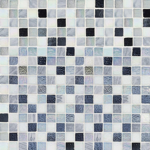 Jeffrey Court Winter Opal Cut Edge 12 in. x 12 in. x 6 mm Glass Marble Mosaic Tile