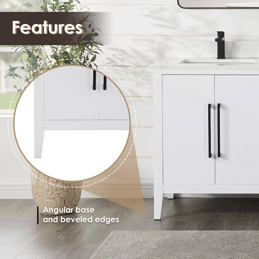 Laurel 72" White Wood Double Bathroom Vanity Base
