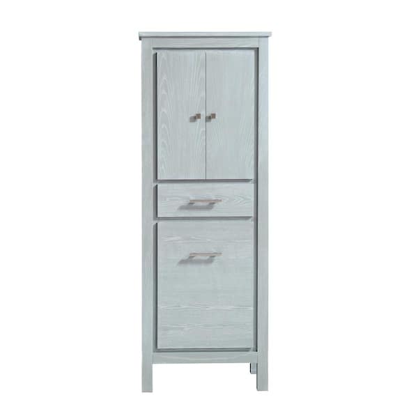 Azzuri Riley 24 in. W x 15 in. D Freestanding Linen Tower in Sea Salt Gray
